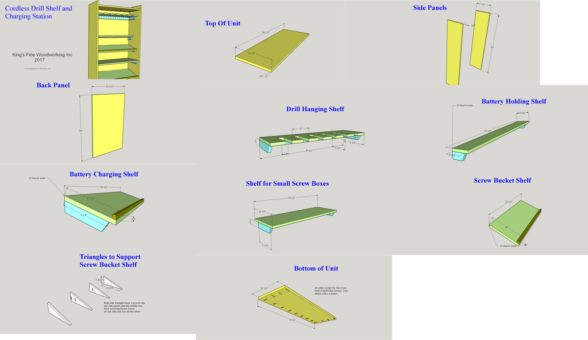 Plans for the Cordless Drill Shelf and Charging Station
