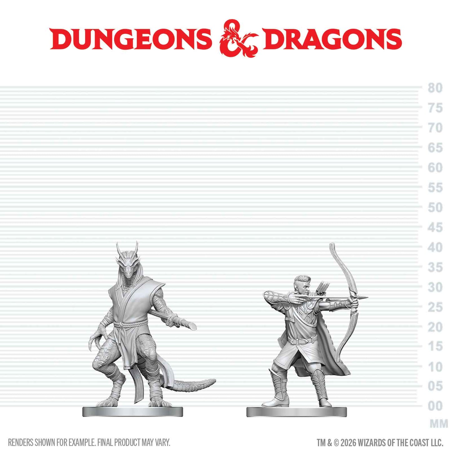 D&D: Nolzur's Marvelous Unpainted Miniatures - Elf Ranger & Dragonborn Monk
