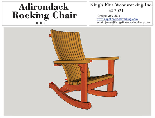 Classic Rocking Chair, Adirondack Style 3-D Plans