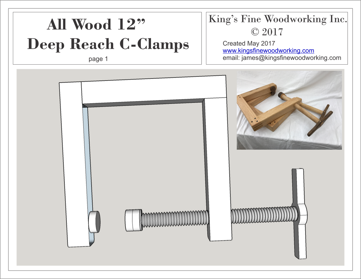Plans for Deep Reach C-Clamp 12" All Wood