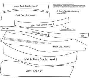 Kid Sized Adirondack Chair Templates for Download; PDF File Only