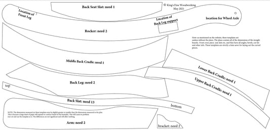 Rocking Chair Templates Adirondack Style for Download only; PDF File Only